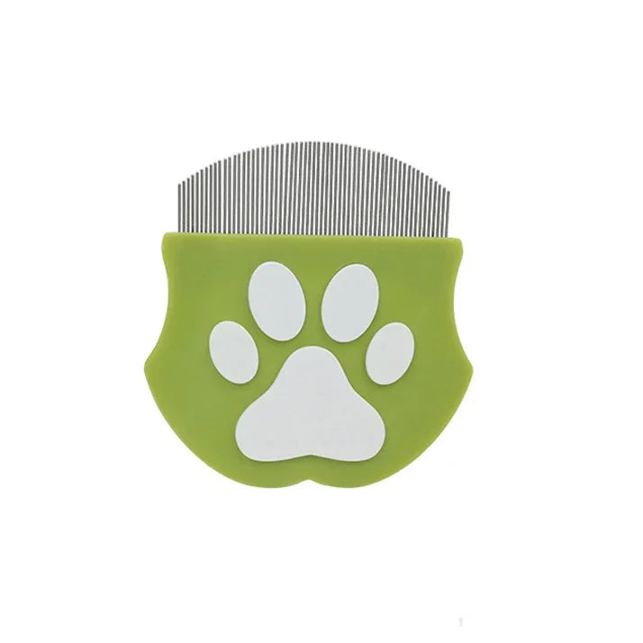 Pet Grooming Comb - Flea Comb for Cats & Dogs, Curved Design for Face & Body, Mini Detangling Brush for Pets