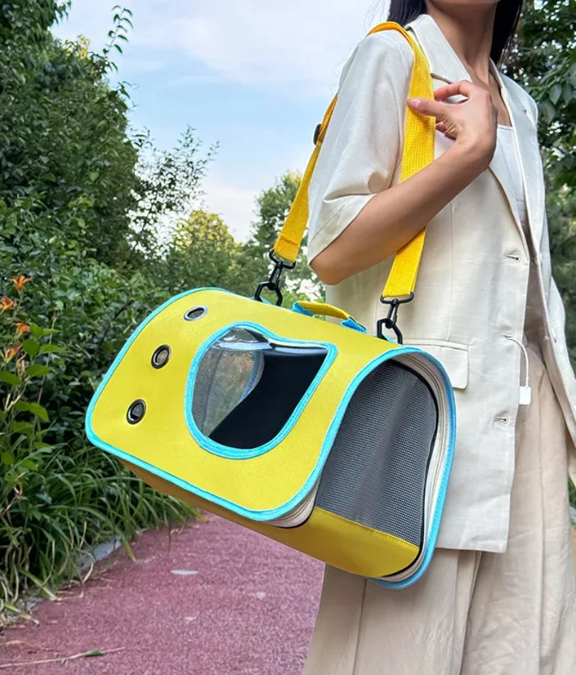 Portable Pet Carrier Bag for Small Dogs Cats Outdoor Foldable Cat Bag Breathable Cat Shoulder Bag Kitten Carrying Bag