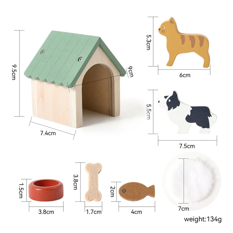 Toy House Accessories Pet Set Great Pet Play Set For Dollhouses Fun Games That Encourage Creativity And Imagination in Children
