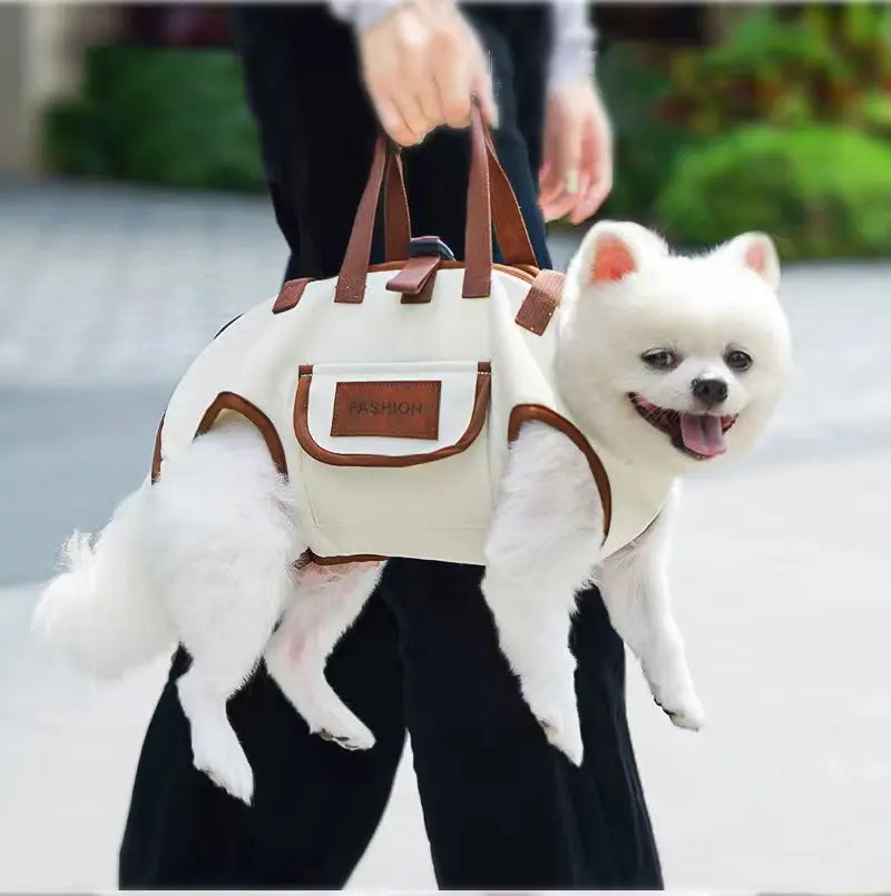 Portable Breathable Outdoor Pet Carrier for Cats & Small Dogs - Lightweight Travel Backpack with Leash, Handheld & Crossbody Des