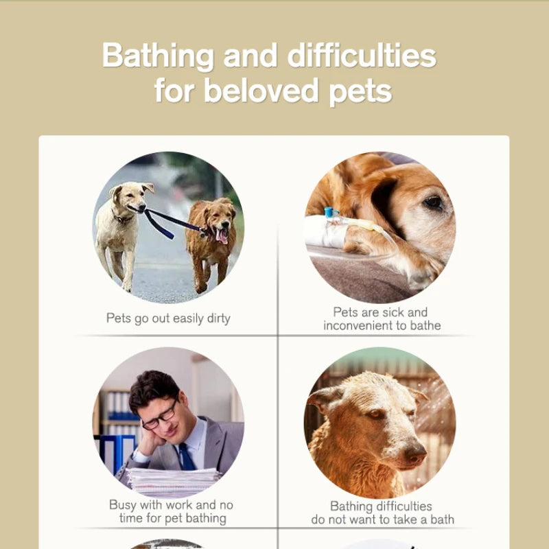 Pet Grooming Glove Pet Bathing Wipes Dog Body Wipes No Rinse Washing Gloves for Cat Cleaning Fur Ear Eye & Paws Deodorizing