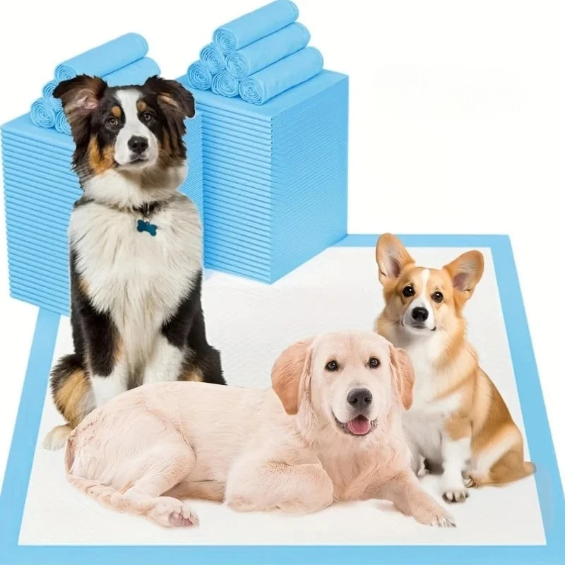 100pcs Super Absorbent Pet Diapers for Dogs Training Pee Pads Disposable Healthy Nappy Mat for Cats Dog Quick-dry Surface
