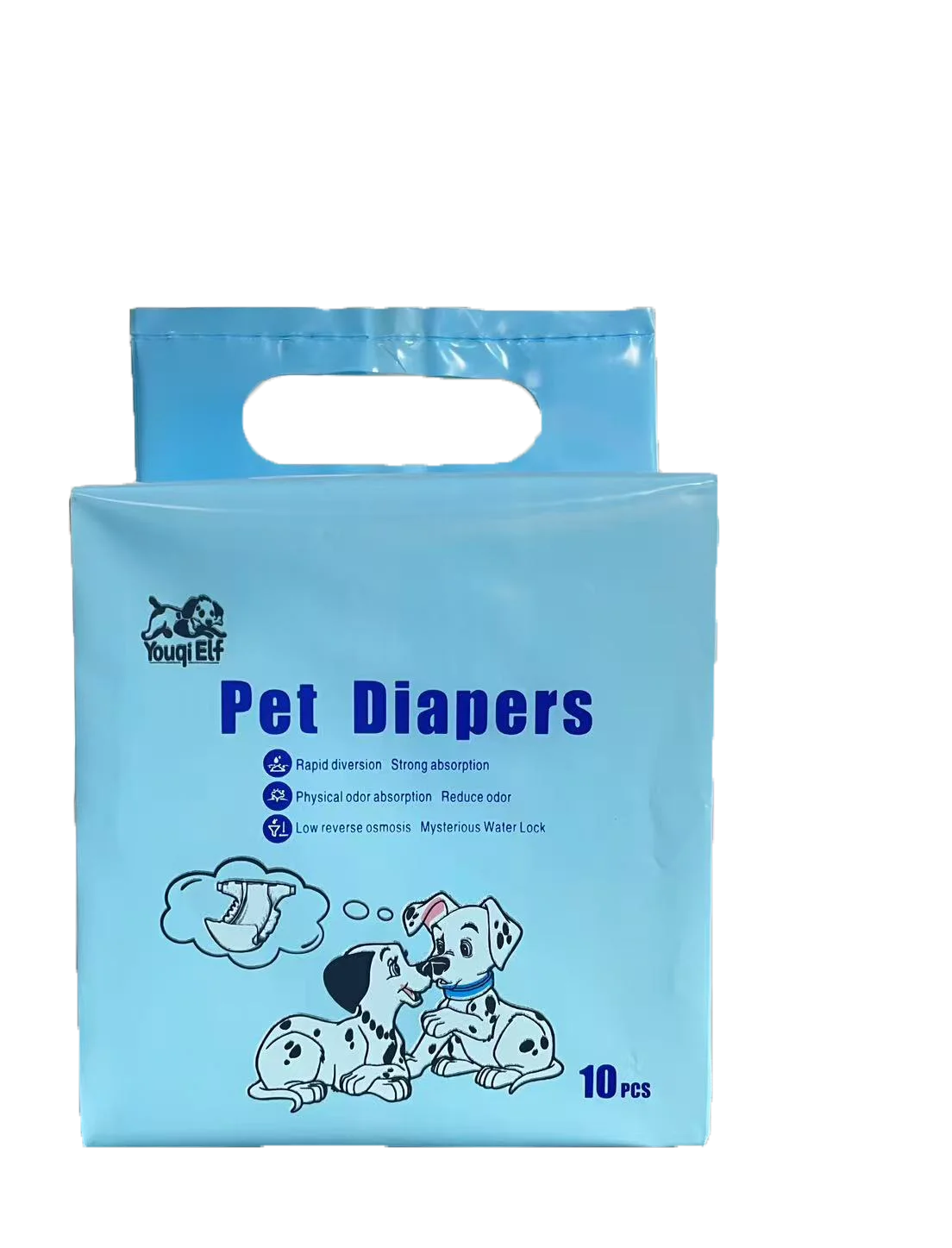 10 pieces of disposable dog diapers, leak-proof, highly absorbent, quick-drying, soft and suitable for travel, with adjustable waistband