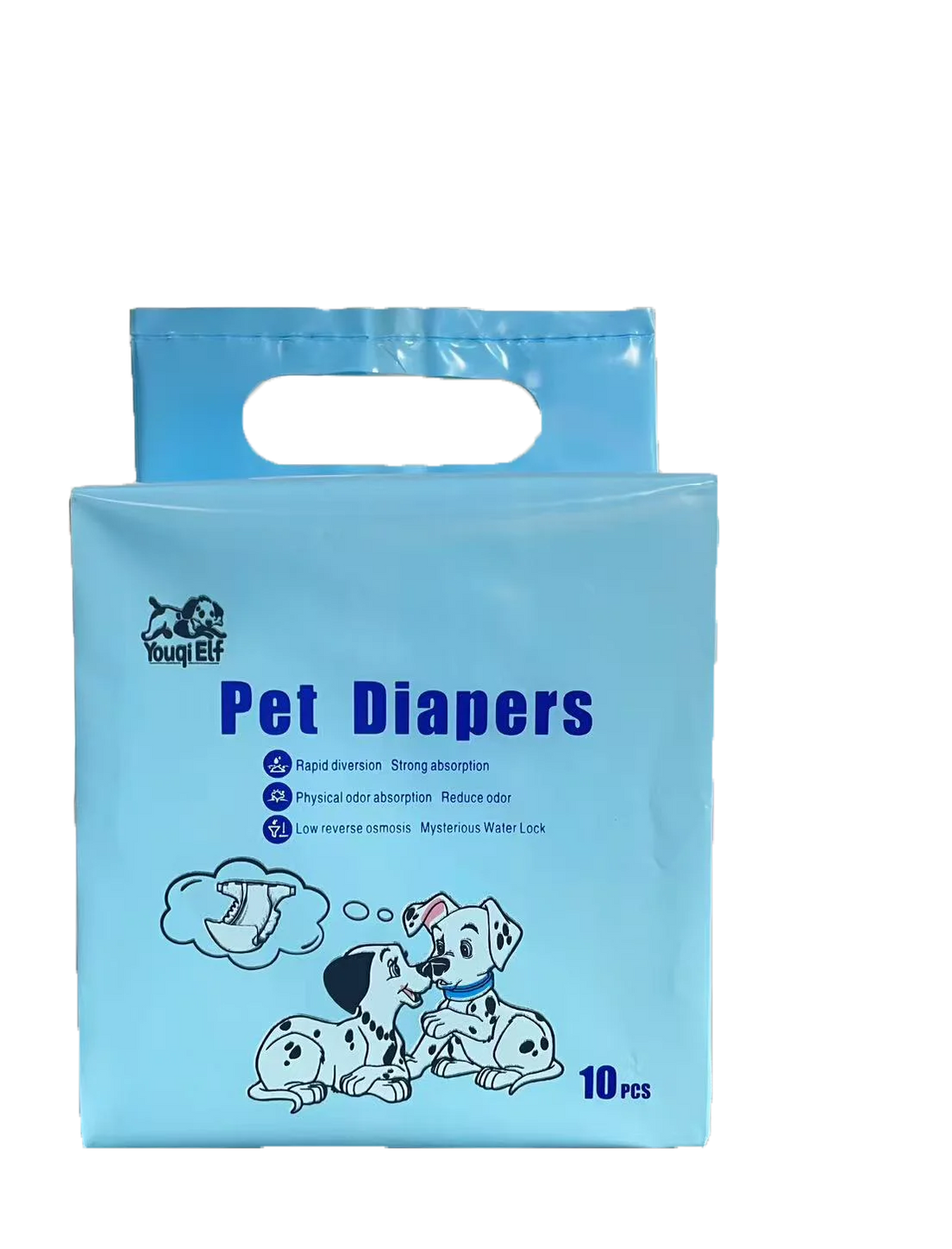 10 pieces of disposable dog diapers, leak-proof, highly absorbent, quick-drying, soft and suitable for travel, with adjustable waistband