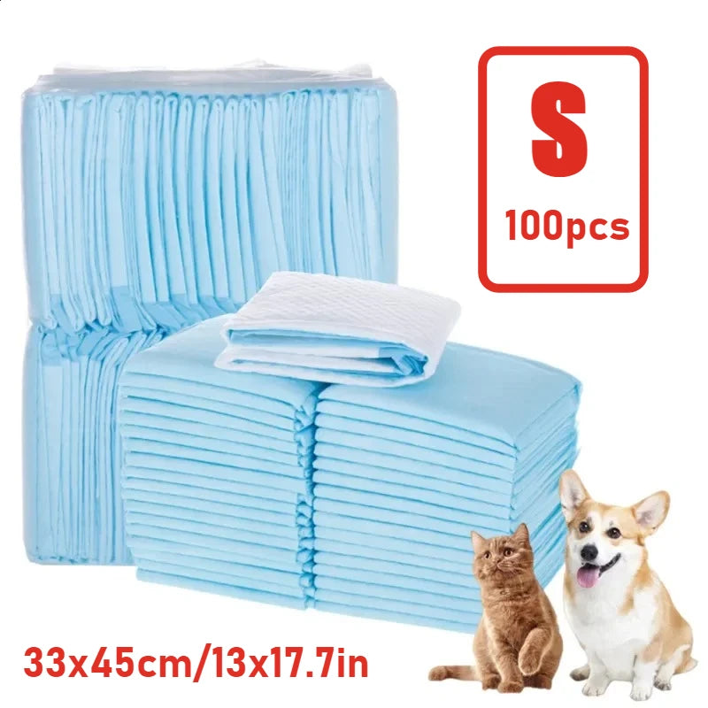 100pcs Super Absorbent Pet Diapers for Dogs Training Pee Pads Disposable Healthy Nappy Mat for Cats Dog Quick-dry Surface