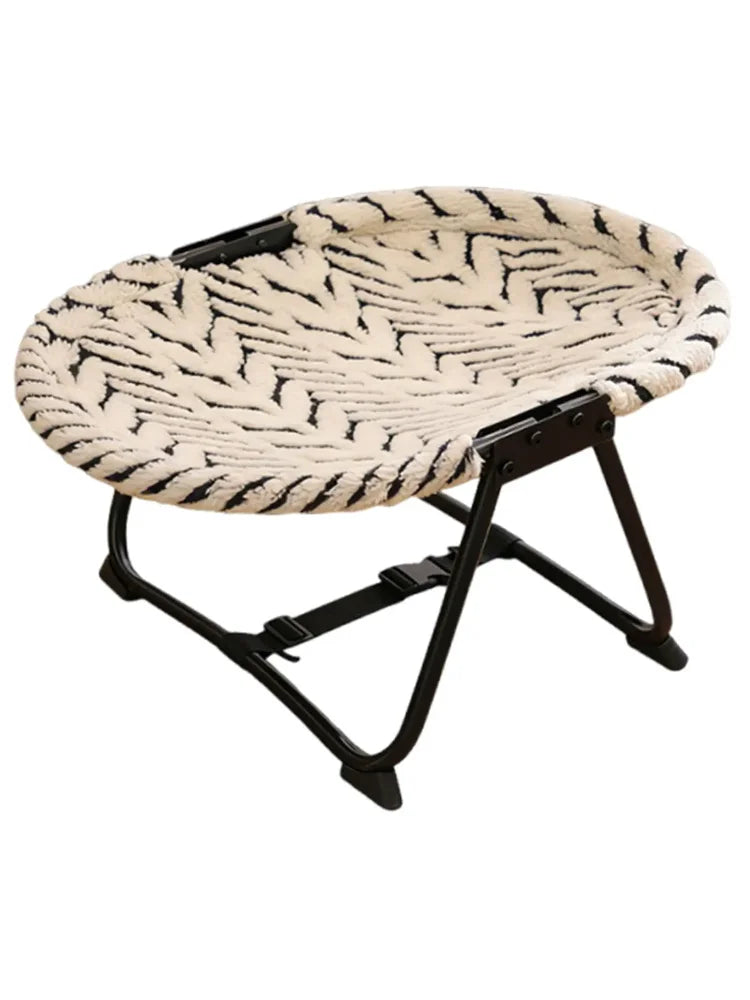 Portable Pet Bed Elevated Iron Frame Dog Cot Heavy Duty Pet Furniture for Small Medium Cats