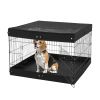 Dog Playpen, 4 Pcs 24 x 36 in Panels Foldable Metal Pet Exercise Pen, Dog Fence Indoor and Outdoor Pen with Door, Top Cover, and Bottom Pad