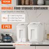 Ingredient Storage Bin, 2 x 15L Dispenser Bin with 2 Measuring Cups, Attachable Casters and Airtight Lid, 2 Pcs/Set Dog Pet Food Storage Container