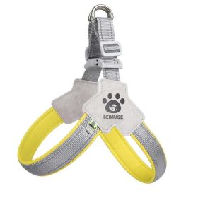 Pet Dog Cat Harness, Pet Harness With LeashSet, Adjustable Puppy Harness ComfortableReflective Easy Control Dog With Leather Leash,.No-Pull No Ch (Option: Yellow-S)