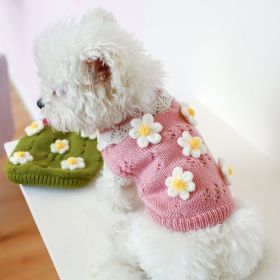 Pet Cats And Dogs Keep Warm And Comfortable Sweater (Option: Suit-Flowers-L)