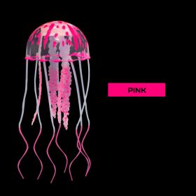 Aquarium Ornament; Artificial Swim Glowing Effect Jellyfish For Fish Tank; Luminous Ornament (Color: Pink)