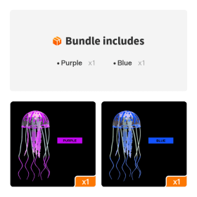 Aquarium Ornament; Artificial Swim Glowing Effect Jellyfish For Fish Tank; Luminous Ornament (Color: Purple+Blue)