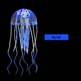 Aquarium Ornament; Artificial Swim Glowing Effect Jellyfish For Fish Tank; Luminous Ornament (Color: Blue)
