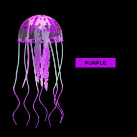 Aquarium Ornament; Artificial Swim Glowing Effect Jellyfish For Fish Tank; Luminous Ornament (Color: Purple)