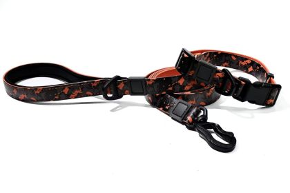UV Printing Camouflage Embossed Pet Leash Set Is A Perfect Combination Of Style And Functionality Specially Designed For Pets' Outdoor Activities (Option: Red-25mm)