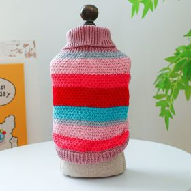 Pet Ring Comfortable Color Stripes Colorful Sweater (Option: Color Stripes Colorful Sweater-M)